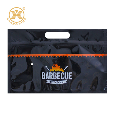 Custom Printed Zipper Plastic Packaging for Rotisserie Hot Grill Roasted Chicken and Deli Meat Moisture Proof Feature