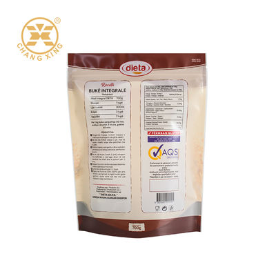 OEM Customize Flour Ziplock Bag Moisture-Proof Cassava Maizena Powder Flour Pouch Stand Up Bag With Zipper