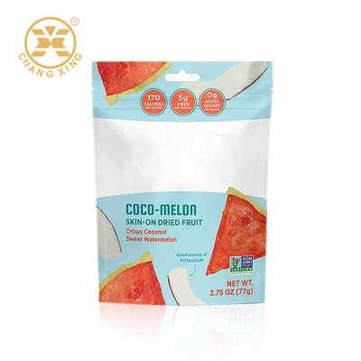 MOPP Bottom Gusseted Snack Packaging Bags Printed Standing Pouch With Zipper