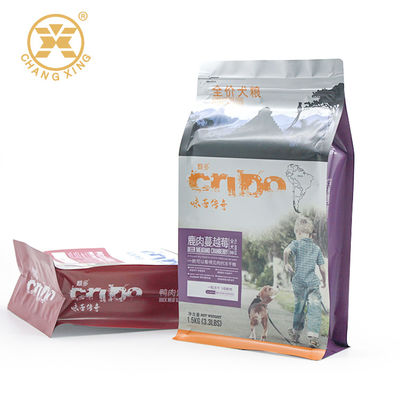 Environmental Glossy PE Pet Food Packaging Bag 20kg 25kg Standing Zipper Pouch