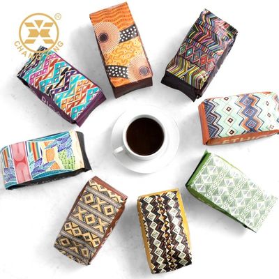 Ποιότητα  CPP Resealable Coffee Packaging Bags With Valve Flat Bottom Stand Up Pouch εργοστάσιο