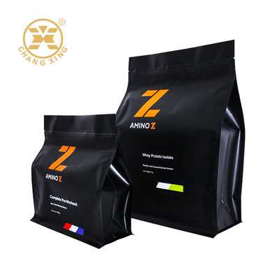 1 κιλά 2 κιλά πλατύ κάτω Mylar Foil στρωμένο Shake πλαστικό Whey πρωτεΐνη σκόνη συσκευασία σακούλα με φερμουάρ