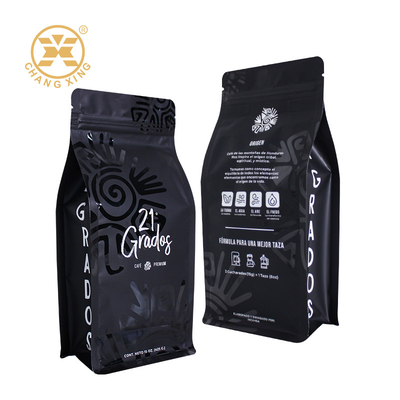 Ενυδατοασφαλής 15oz επίπεδες κάτω σακούλες καφέ όρθια σακούλες φερμουάρ κατάλληλες για κόκκους καφέ τσάι 250g 500g 1kg