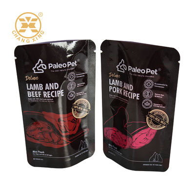 Πλαστική σακούλα τροφίμων για κατοικίδια με φερμουάρ και εκτύπωση προσαρμοσμένου λογότυπου, αδιάβροχες σακούλες συσκευασίας για τροφές σκύλων και γατών