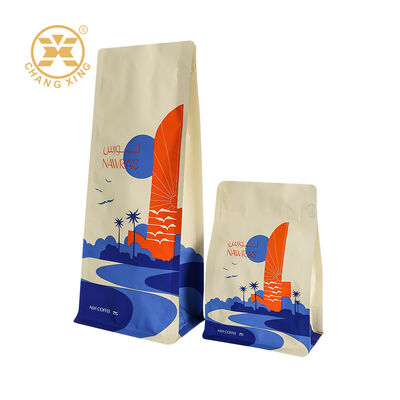 250 γραμμάρια 500 γραμμάρια Custom Coffee Flat Bottom Pouch Stand Up Coffee Beans Packaging Bags Moisture Proof Zipper Bags Καφέ με επίπεδο κάτω σάκο