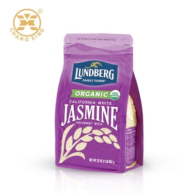 1KG 2 κιβωτίων κατώτατων φερμουάρ σακουλών Resealable κλ συσκευασίας ρυζιού με το φερμουάρ