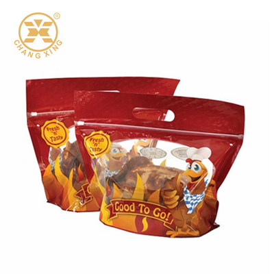 2kg ψημένη στη σχάρα συσκευασία τροφίμων σακουλών φερμουάρ Cpp κοτόπουλου ψητού με τη λαβή